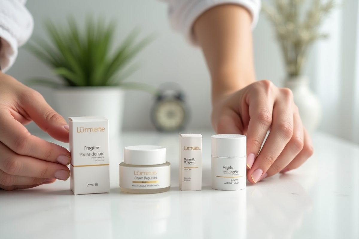 Mains sélectionnant des produits de comblement dermique