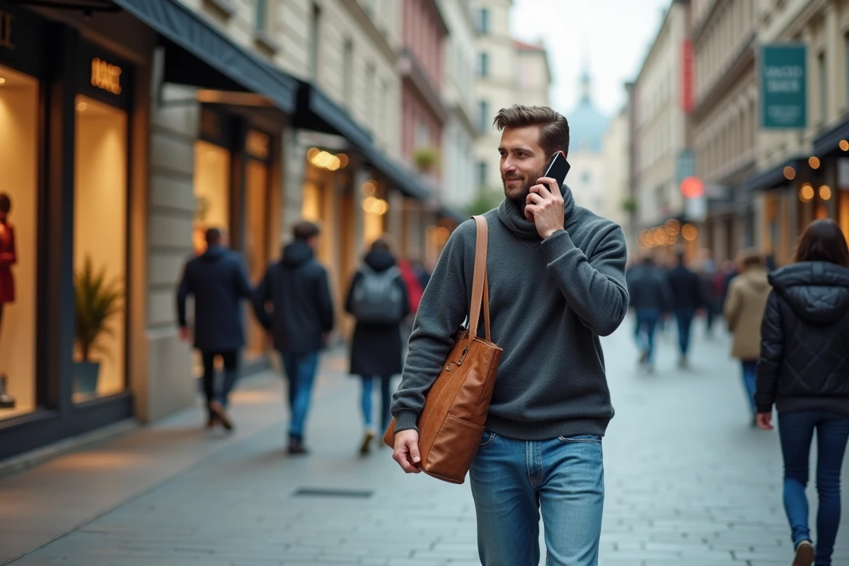 Homme en ville lors d