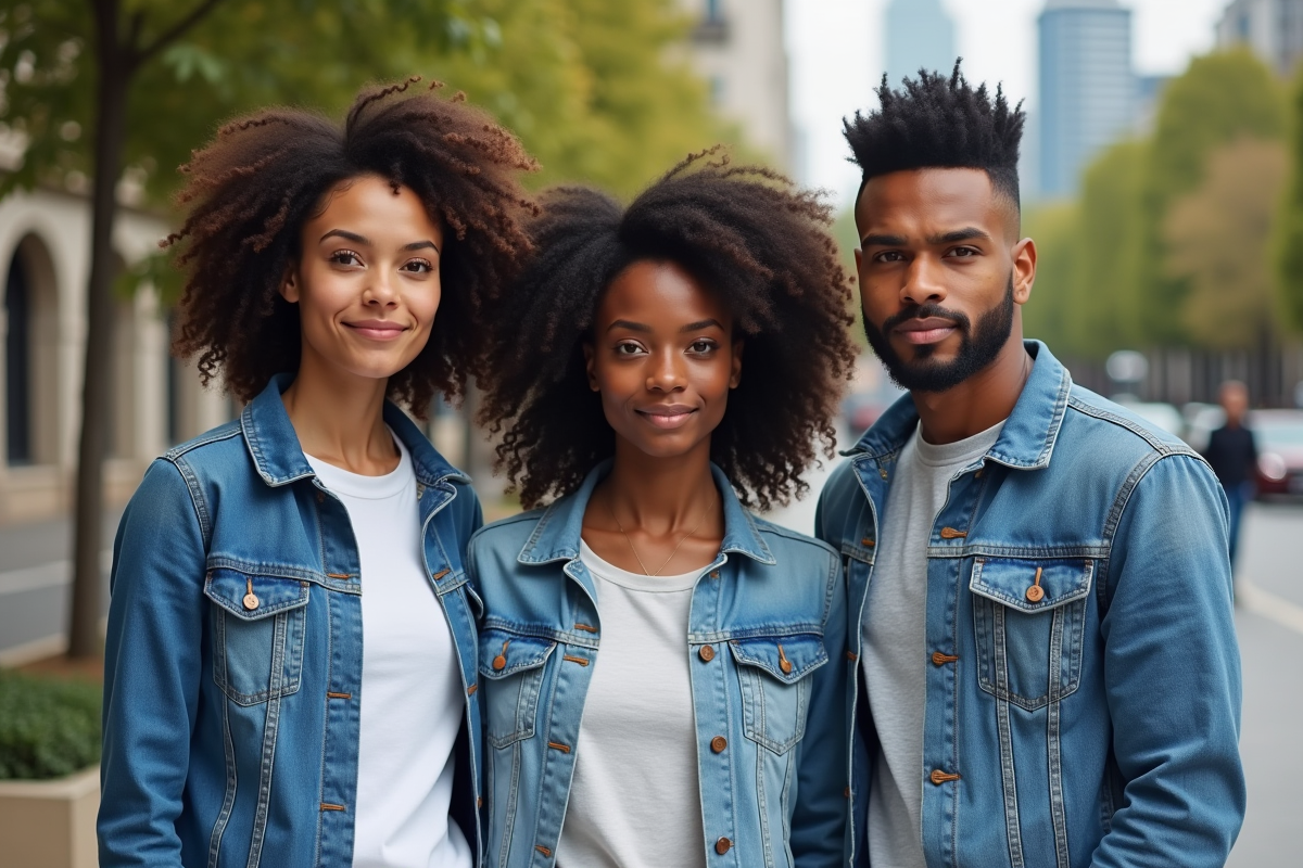 Jeunes adultes dans un parc urbain avec styles variés